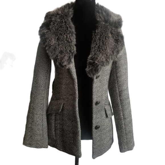 COSTA BLANCA Coat Grey Winter Fall Faux Fur - Picture 2 of 8